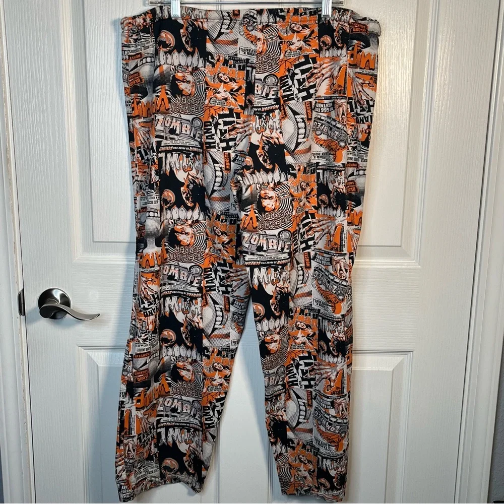 Horror Movie Drawstring Pajama Pants Mens Sz S 28 - 30 Vampires Zombies